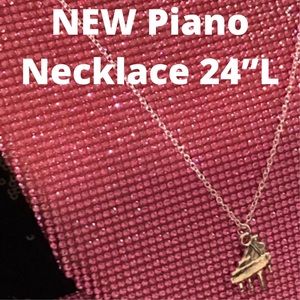 Sterling Silver 925 Necklace Piano Keyboard Statement Jewelry Music Festival Y2K